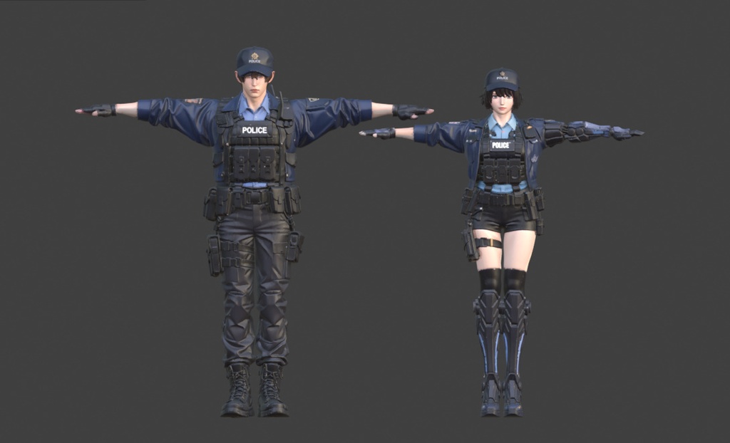 Japanese Cyberpunk Police (FBX)