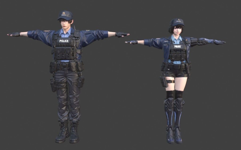 Japanese Cyberpunk Police (FBX)