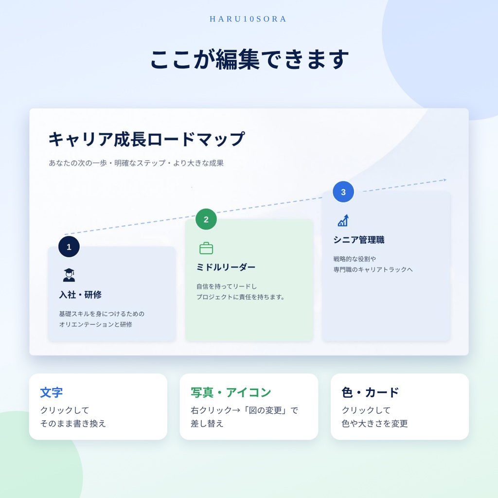 スライドテンプレート5枚セット PowerPoint|会社説明・採用案内(図解1枚入り・16:9)