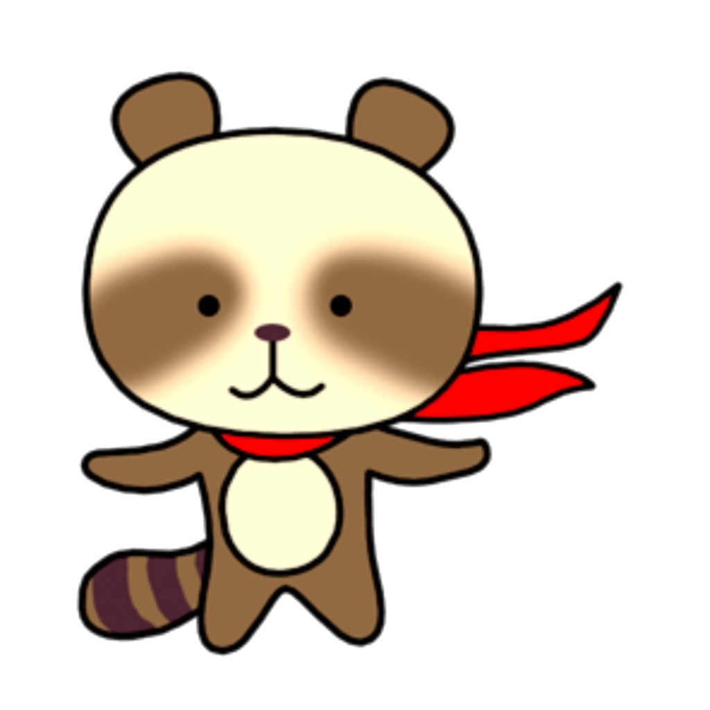 赤いスカーフのタヌ