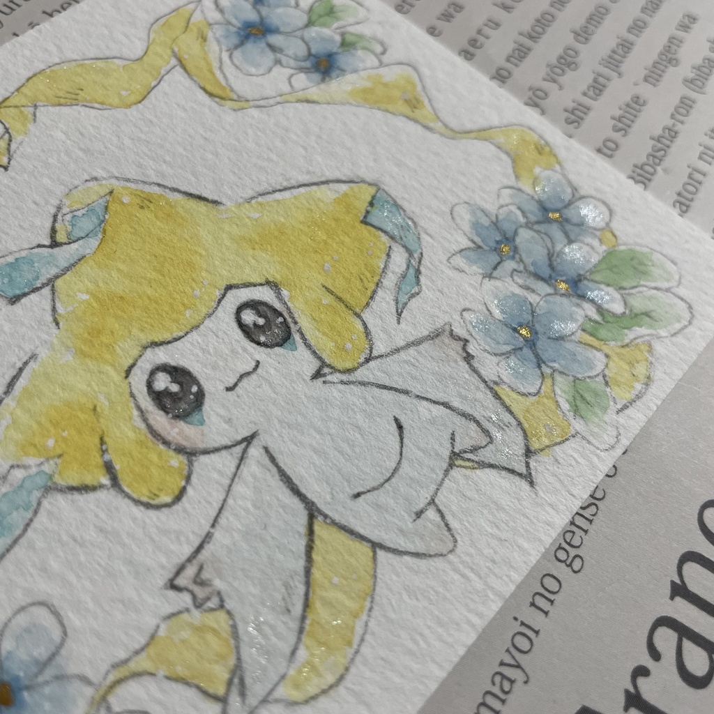 ネモフィラとジラーチ 手描きイラスト