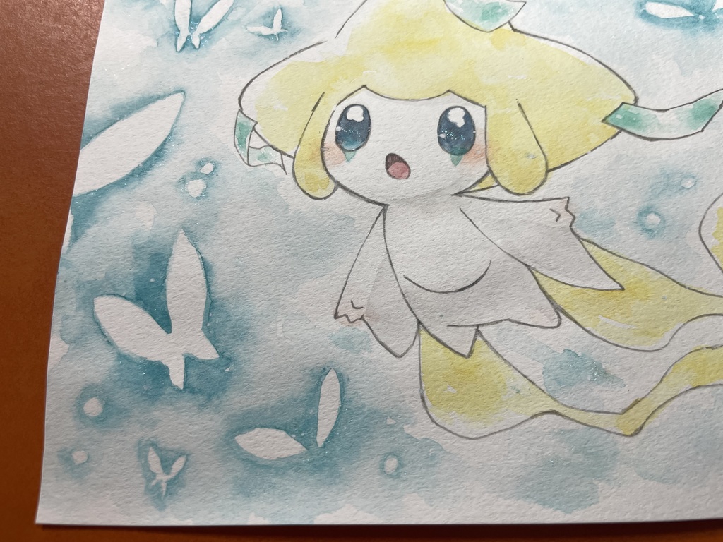 「ジラーチと蒼い蝶」 手描きイラスト 原画