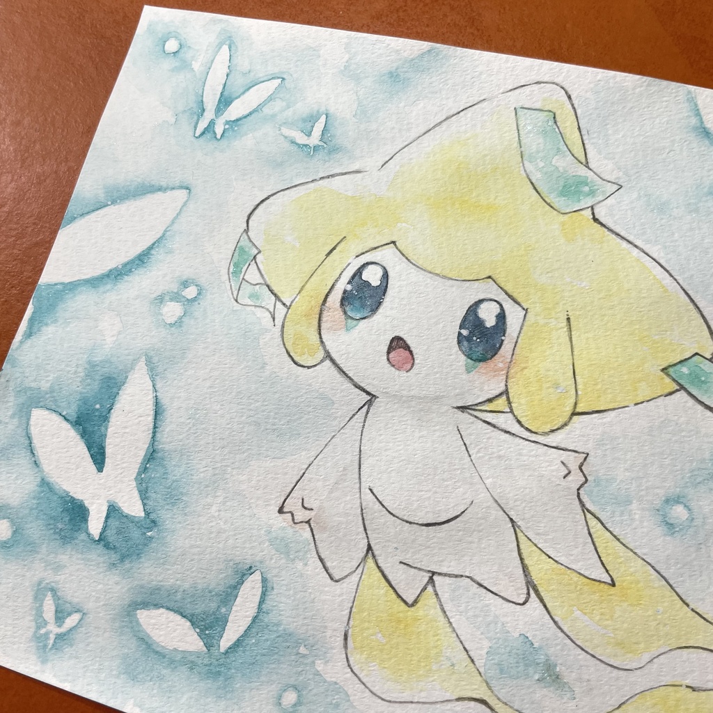 「ジラーチと蒼い蝶」 手描きイラスト 原画