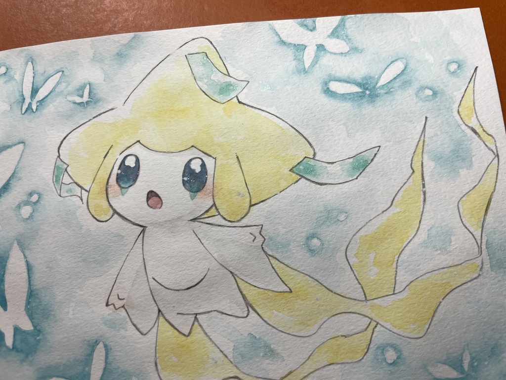 「ジラーチと蒼い蝶」 手描きイラスト 原画