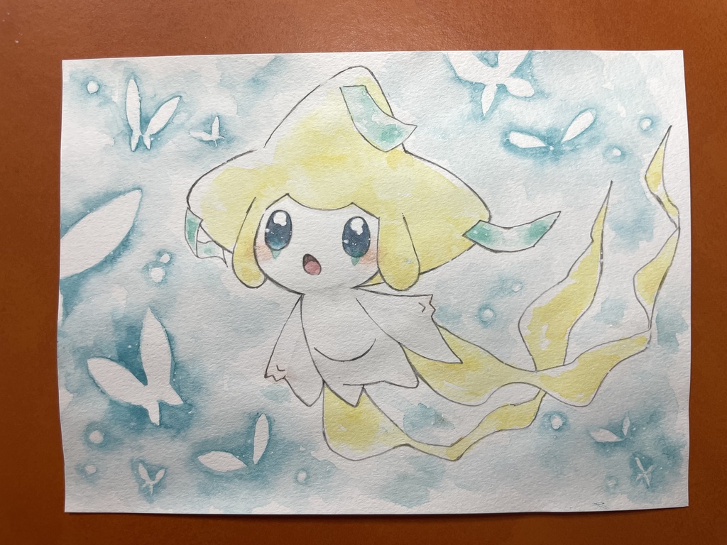 「ジラーチと蒼い蝶」 手描きイラスト 原画