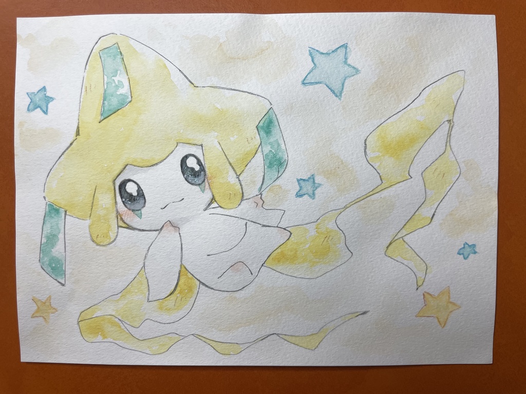 「お星さまとジラーチ」 手描きイラスト 原画