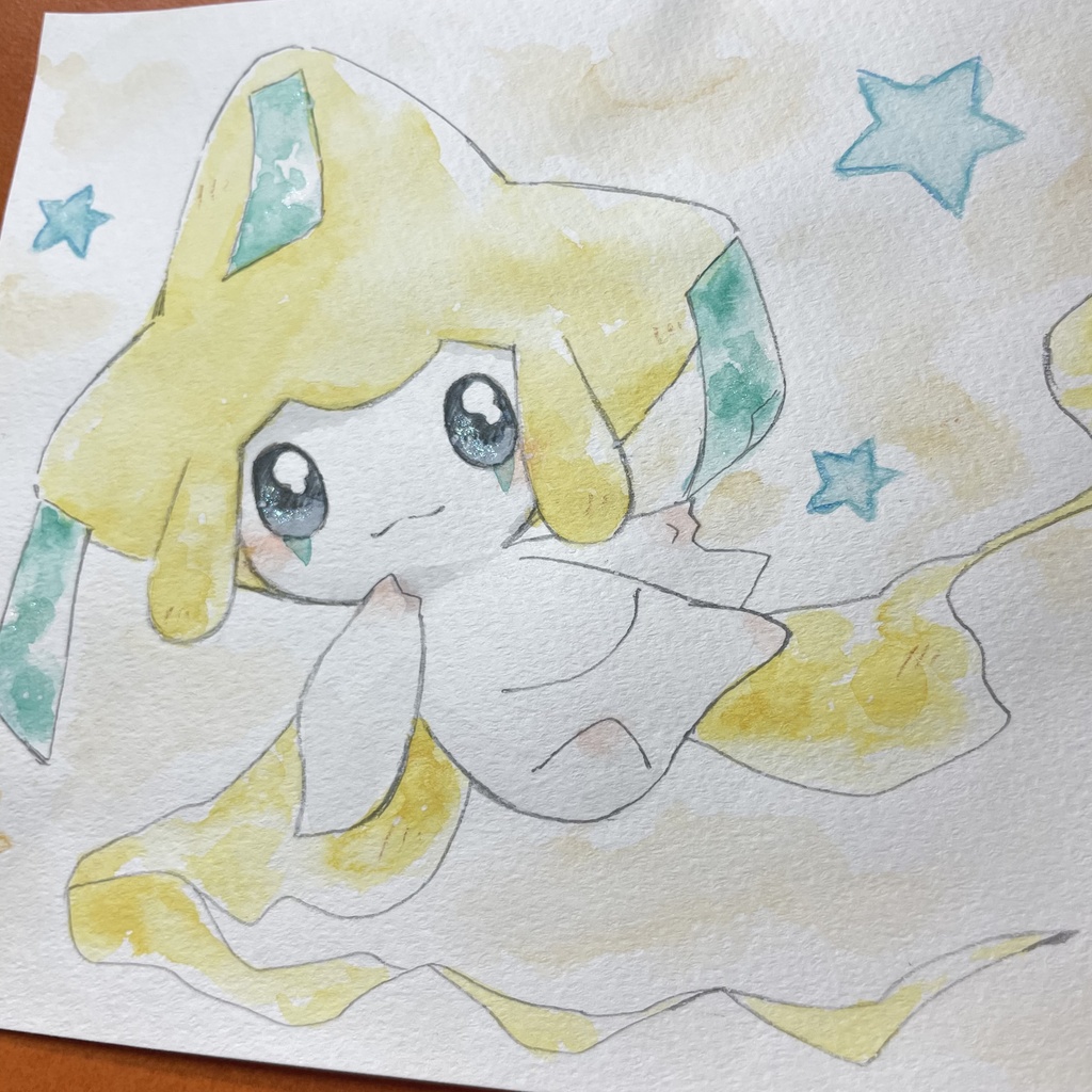 「お星さまとジラーチ」 手描きイラスト 原画