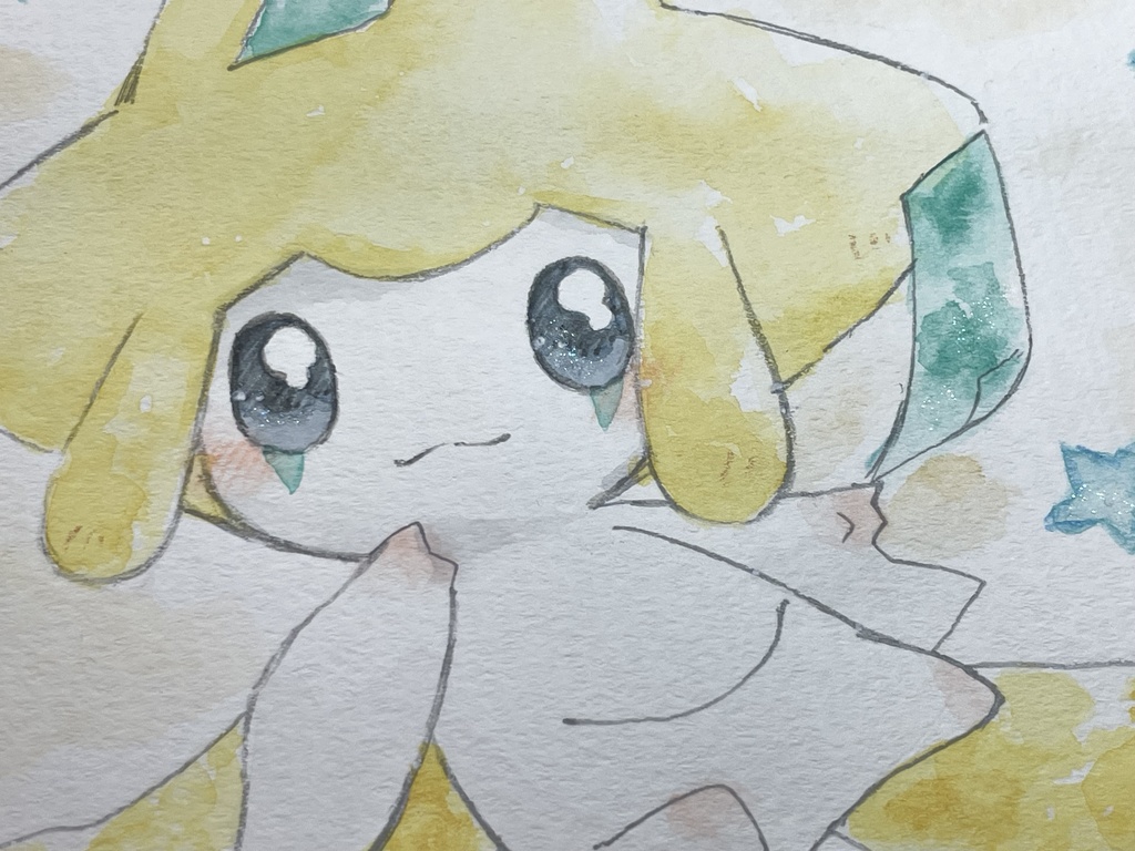 「お星さまとジラーチ」 手描きイラスト 原画