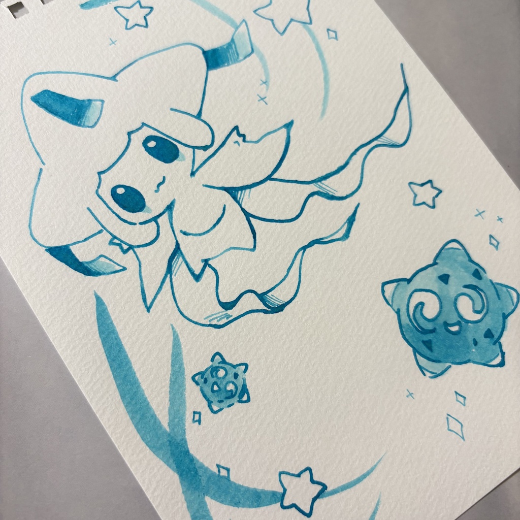 ジラーチとメテノ ドローイング