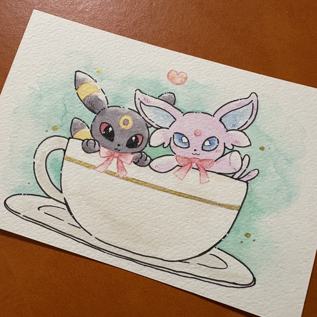 エーフィ&ブラッキー ぬい風イラスト