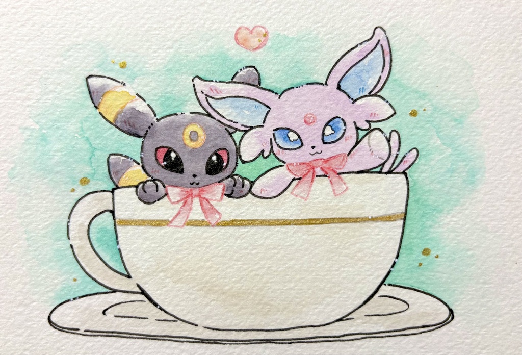 エーフィ&ブラッキー ぬい風イラスト
