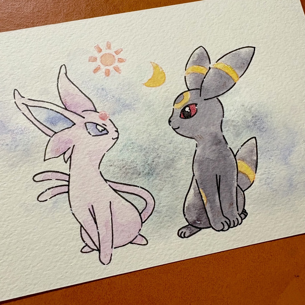エーフィ&ブラッキー 手描きイラスト①