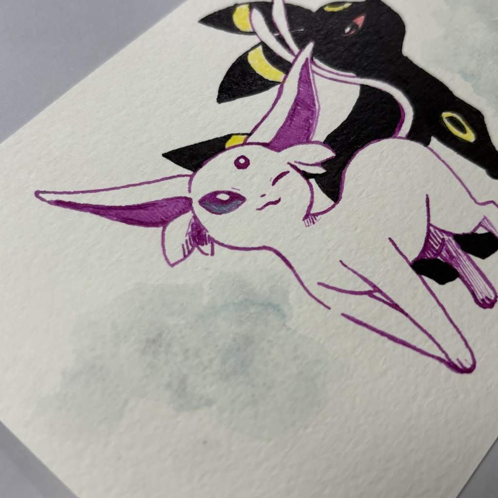 エーフィ&ブラッキー 手描きイラスト②