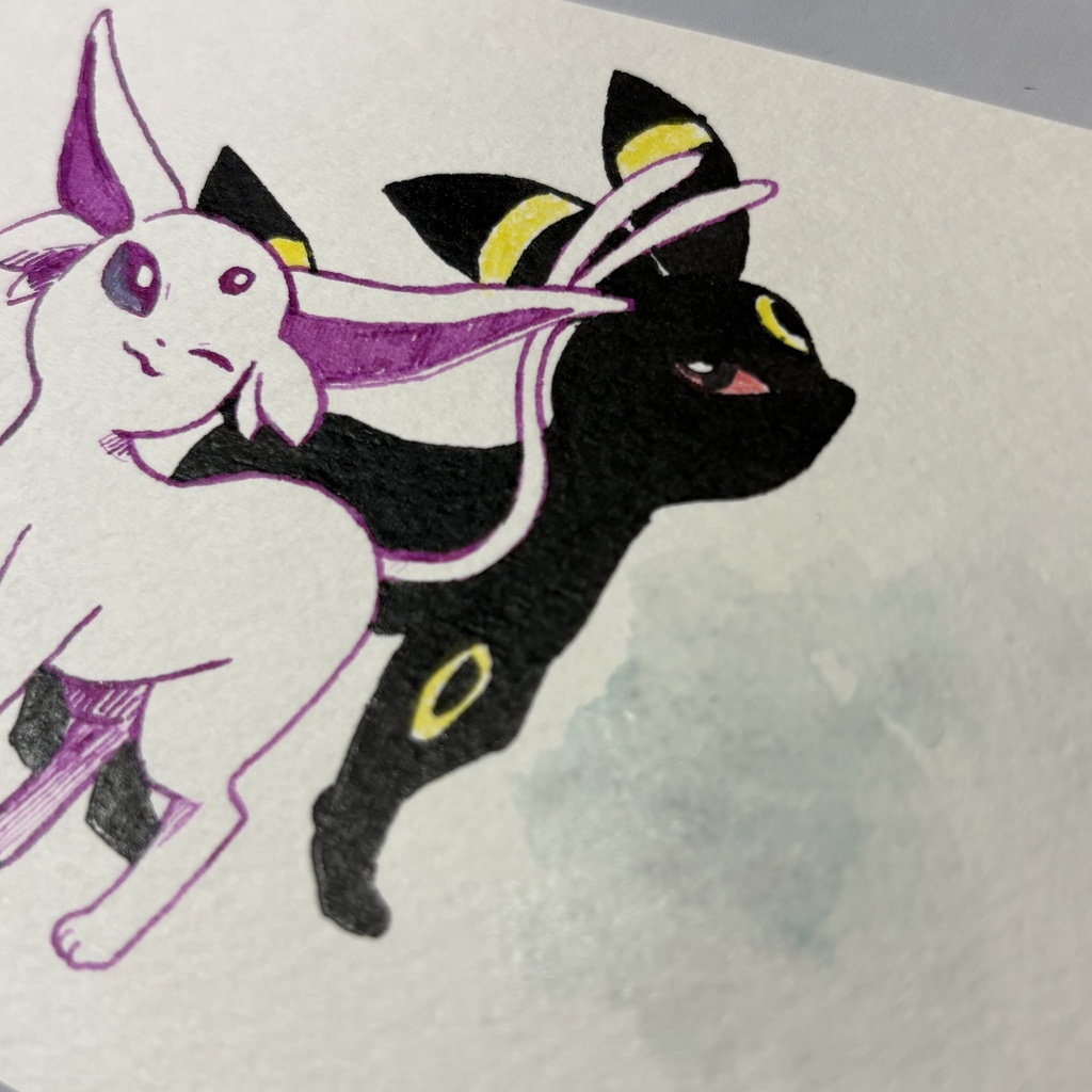 エーフィ&ブラッキー 手描きイラスト②