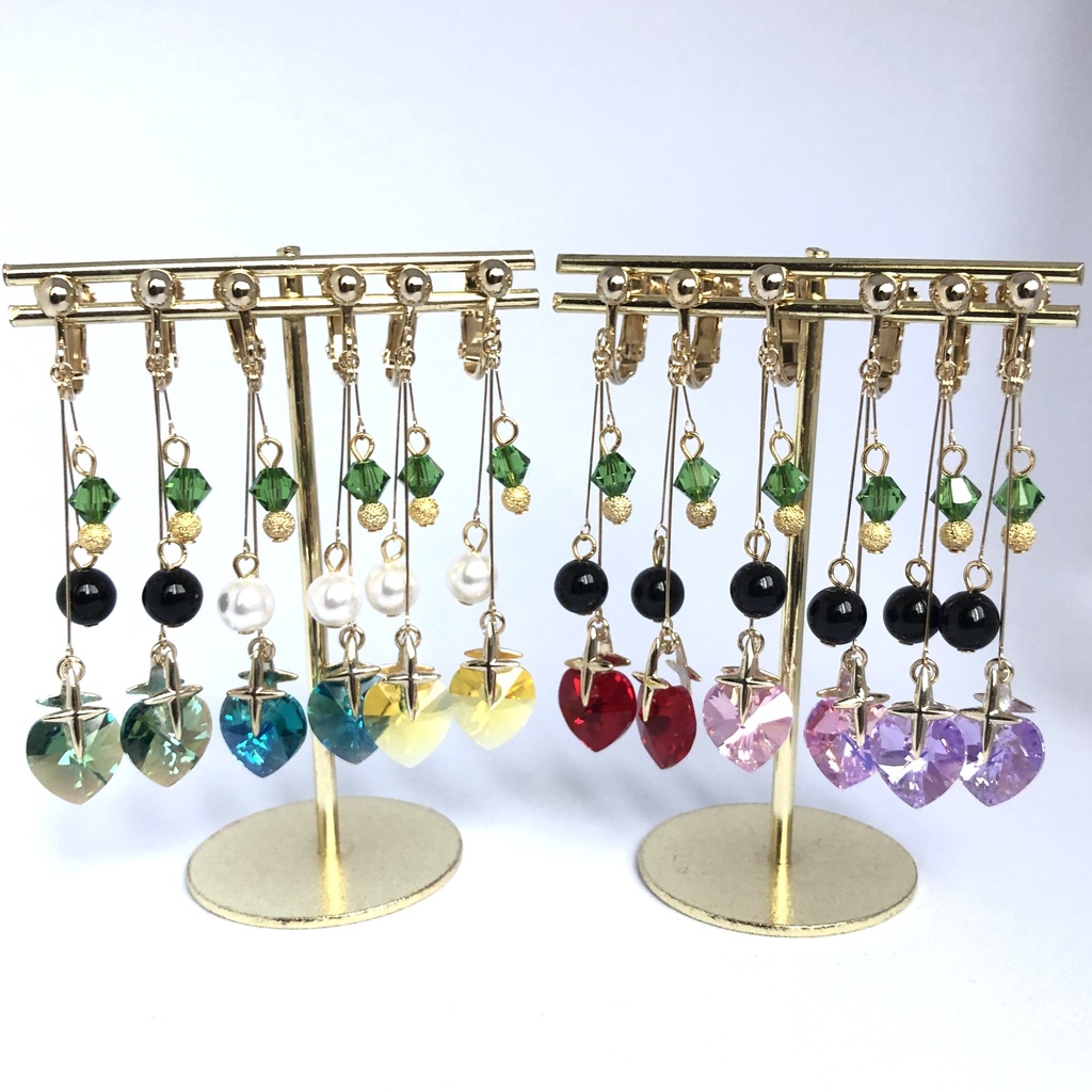 ハートスワロイヤリング(ピアス変更可)