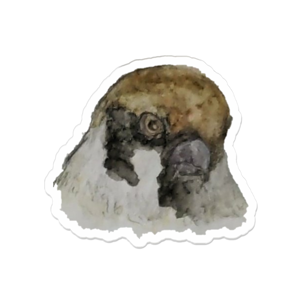 スズメフェイスアクリルバッジ