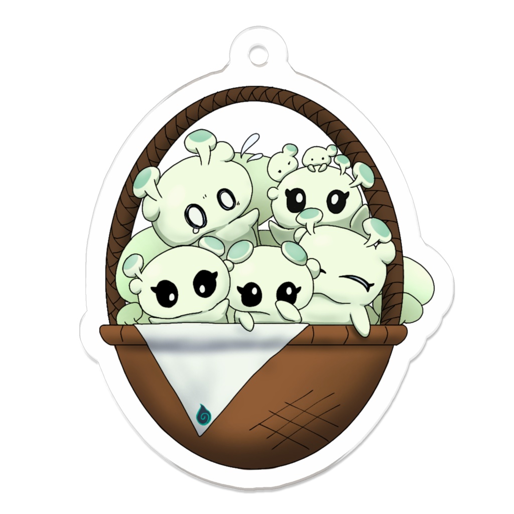 コンちゃんバスケットキーホルダー