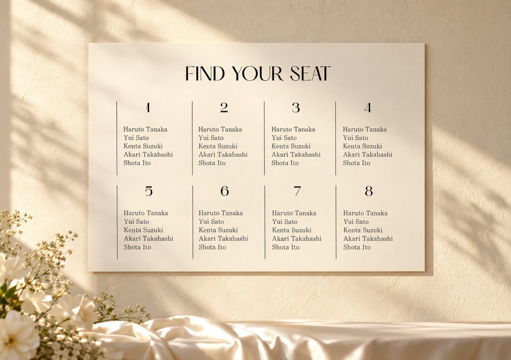 Simple Moddern Wedding 3 set /MENU / NAME CARD /SEATING CHART