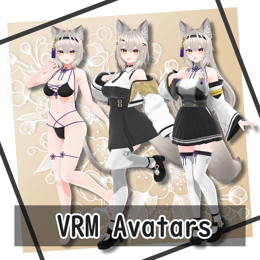 オリジナル3Dモデル「桜狐」