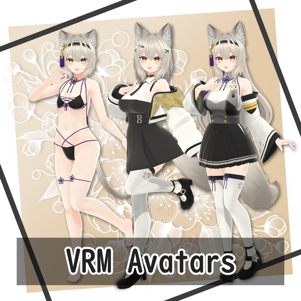 オリジナル3Dモデル「桜狐」