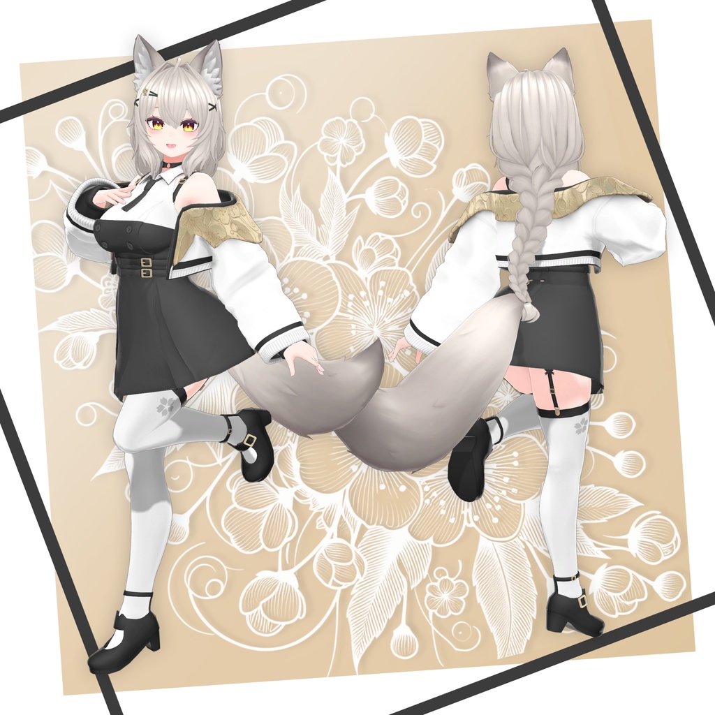 オリジナル3Dモデル「桜狐」