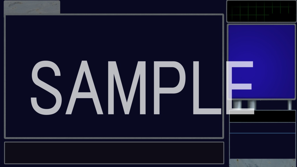 ゲーム配信用PSホラーゲーム風アニメーションオーバーレイ&背景