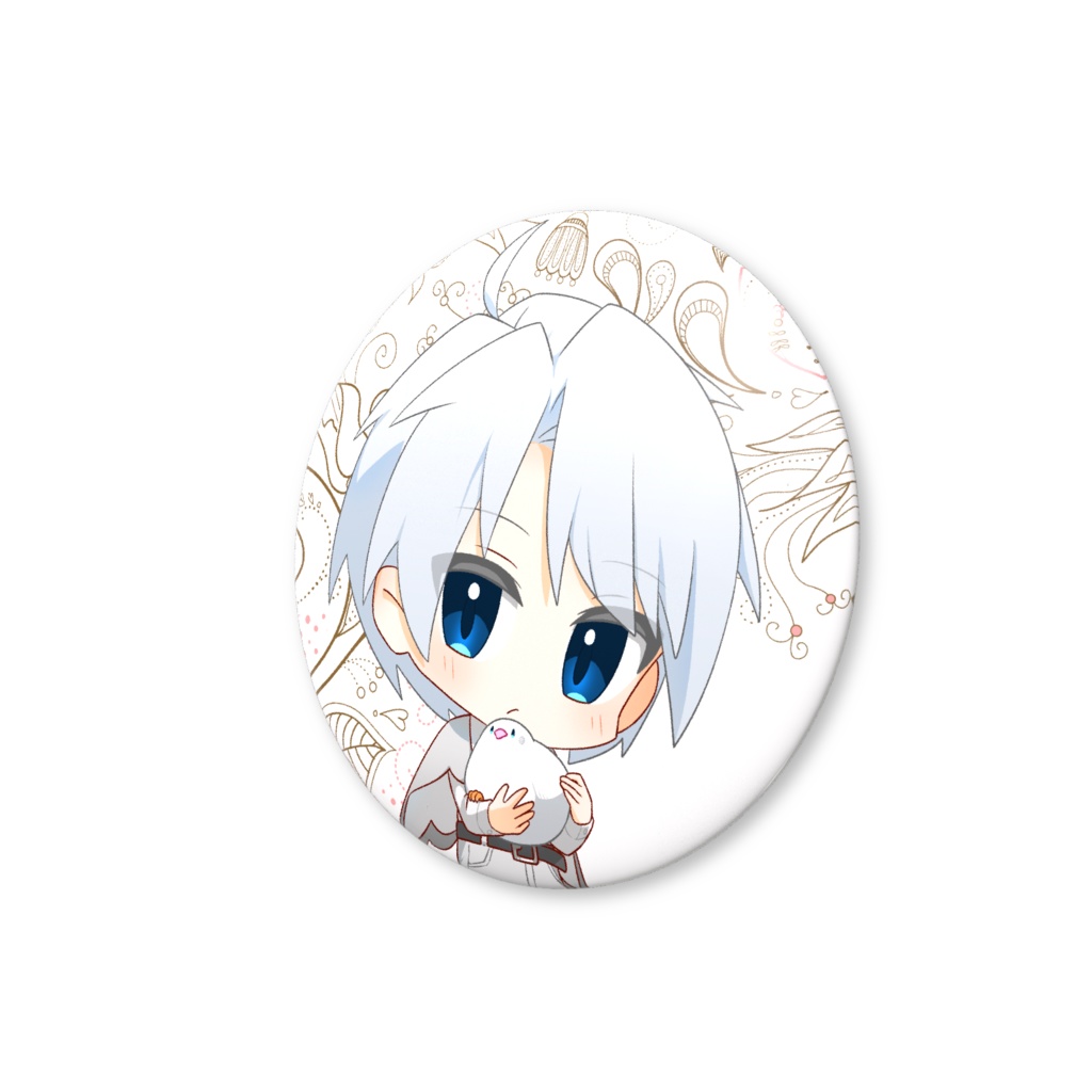 小白くん缶バッジ (ミニキャラ)