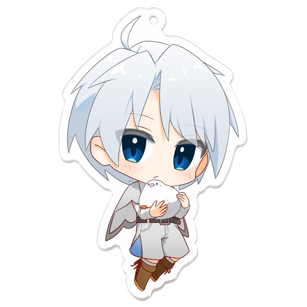 小白くんアクリルキーホルダー (ミニキャラ)