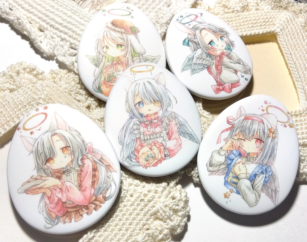 【コンプセット】けもみみ天使のランダム缶バッジ