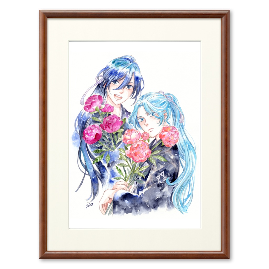 額装複製画・極彩の家（烏羽＆天藍）
