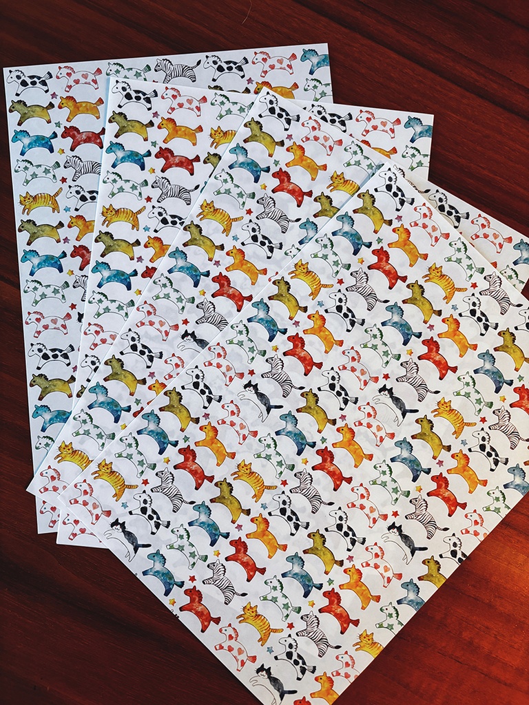 午ときどき猫【包装紙セット】