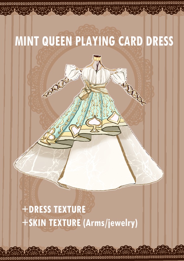 VROID ミントカードクイーン :  Mint Playing Card Queen Ballgown