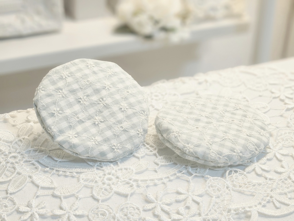 【受注生産】グリーンリボン刺繍柄ぼうし