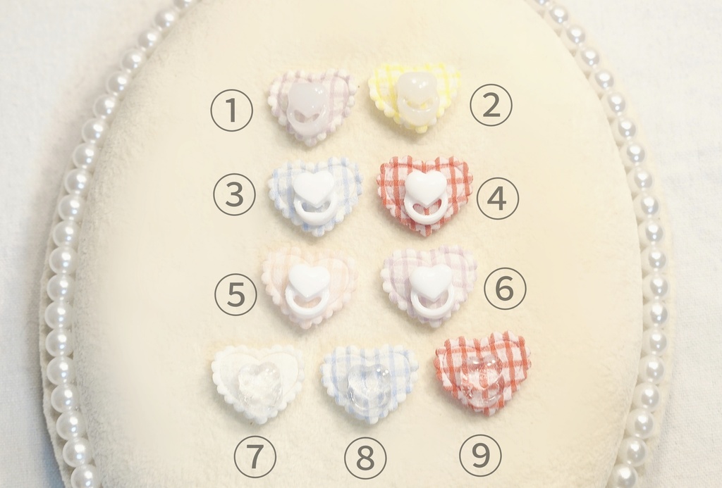 ギンガムチェックハートおしゃぶり