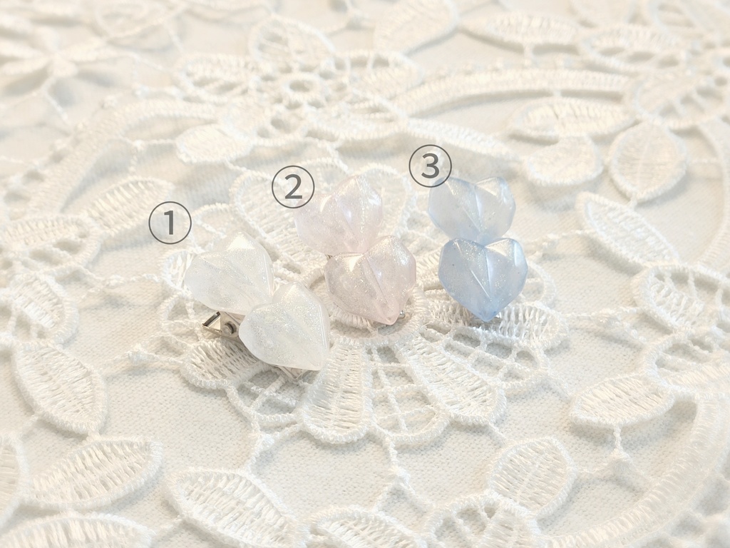 8カラー ぬいぐるみ用 ヘアクリップ ダイカットハート