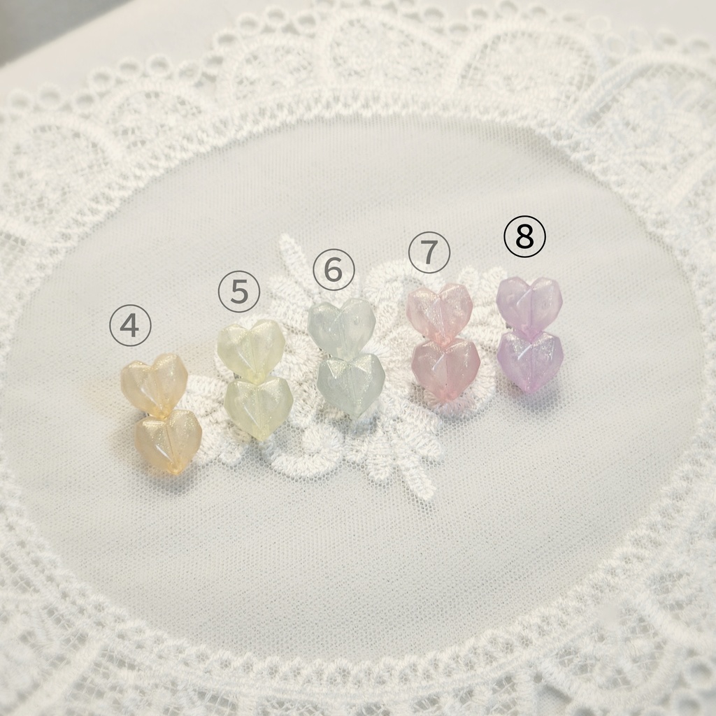 8カラー ぬいぐるみ用 ヘアクリップ ダイカットハート