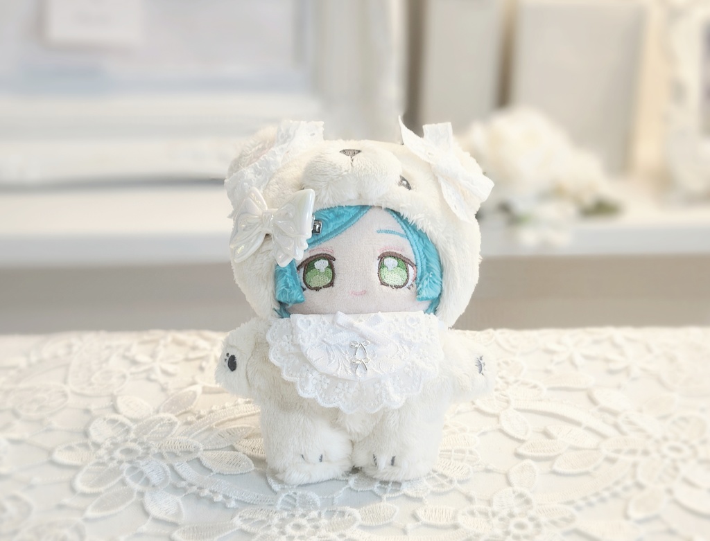 ぬいぐるみ用 ヘアクリップ ミルキーリボン