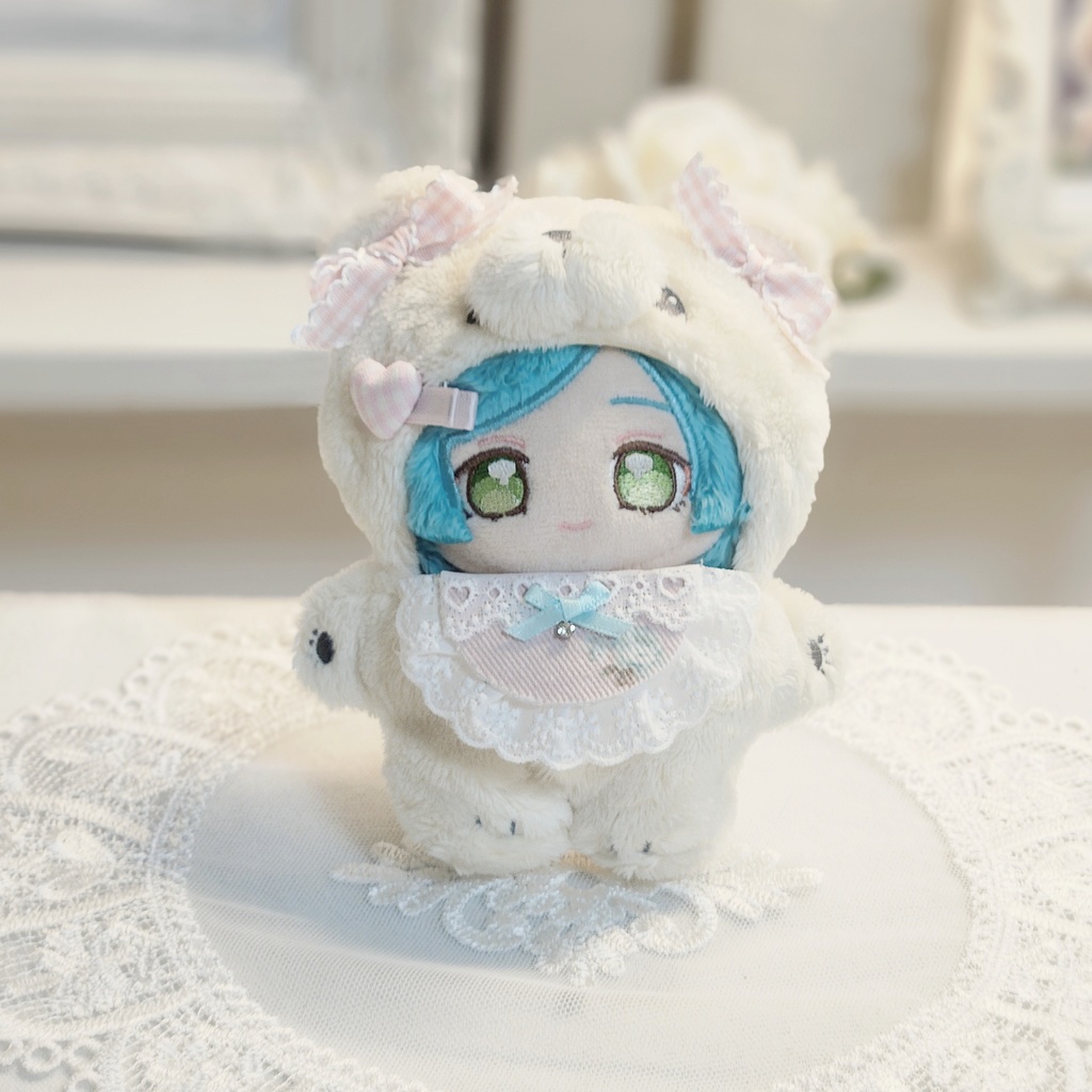 ぬいぐるみ用 ヘアクリップ ギンガムチェックハート