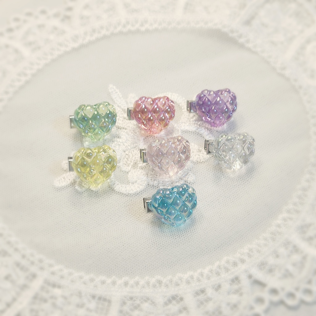 ぬいぐるみ用 ヘアクリップ キルティングハート