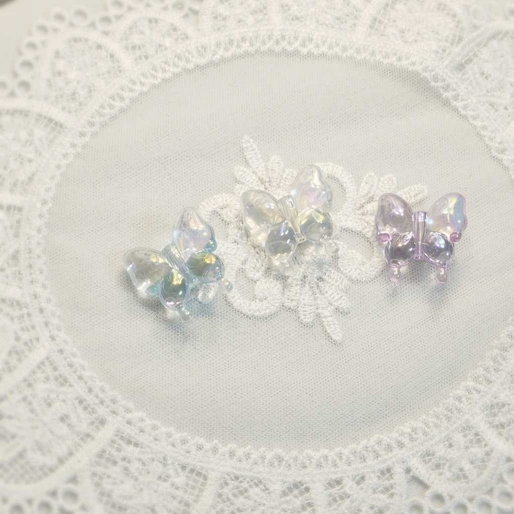 ぬいぐるみ用 ヘアクリップ クリア蝶