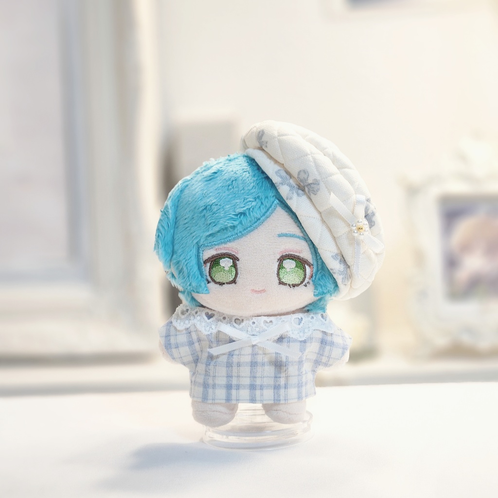 13cm ぬい服 ハートレースとギンガムチェック