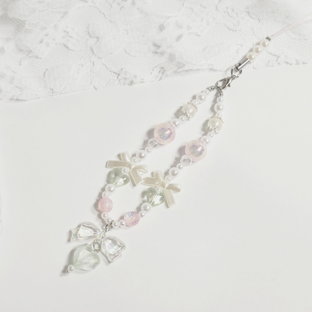 スマホ ビーズストラップ *.ﾟ