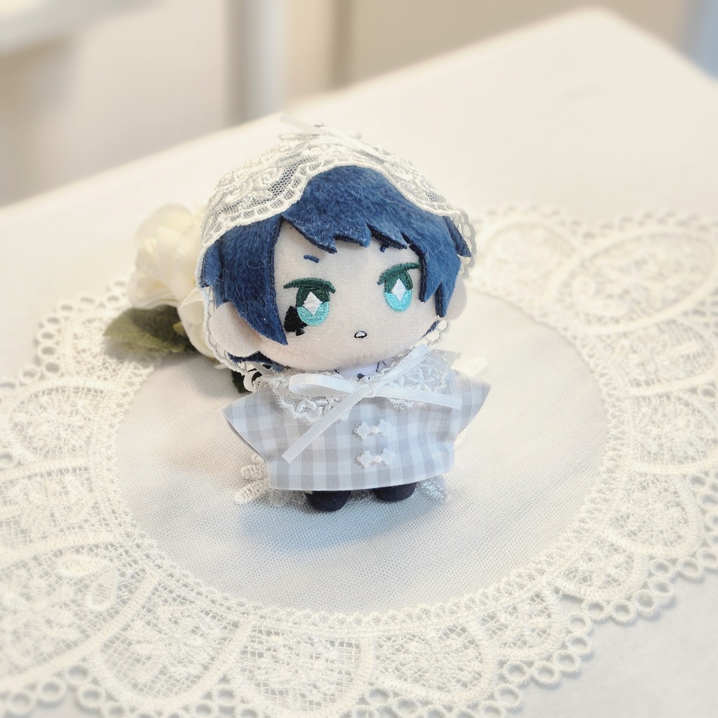 12cm ぬい服 付け外しできるレース襟チャイナTシャツ