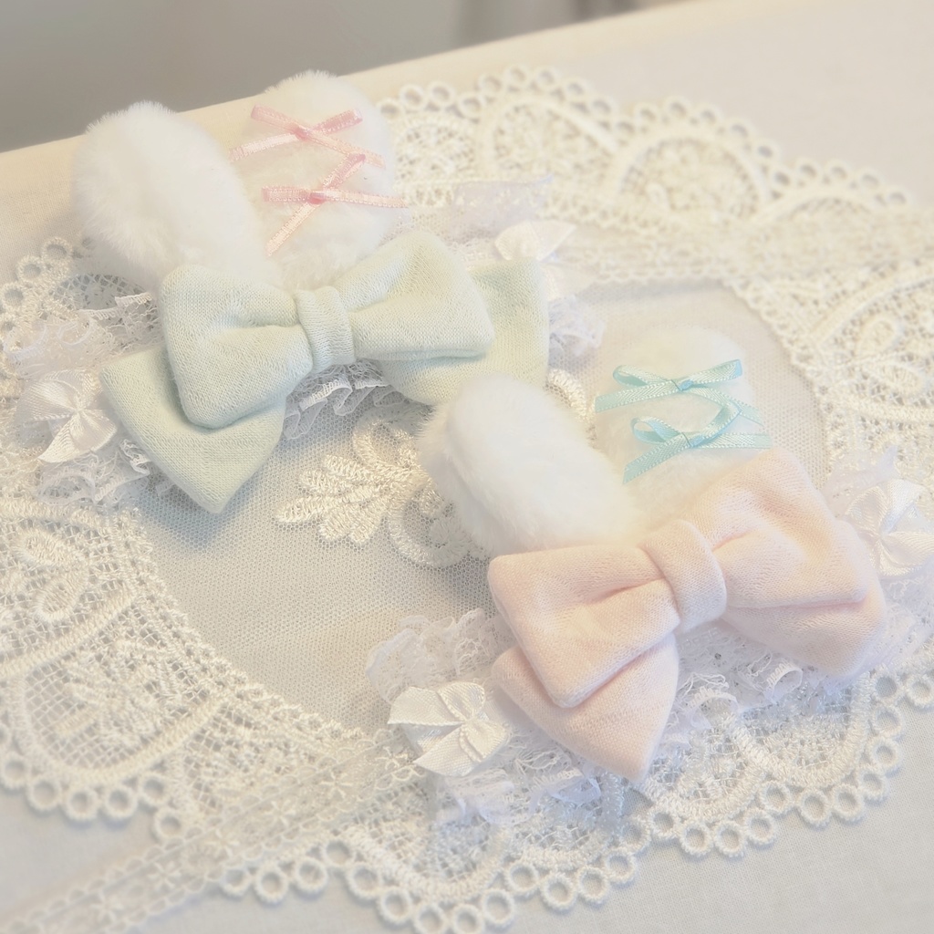 ぬいぐるみ用 うさみみ ヘッドドレス リボン