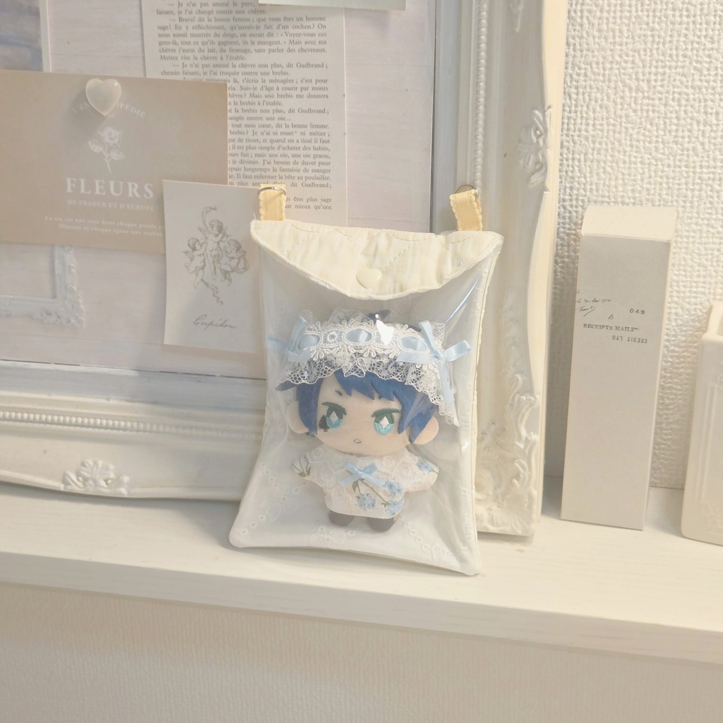 ハートキルティング ぬいぐるみポーチ⋆𐙚 ̊.