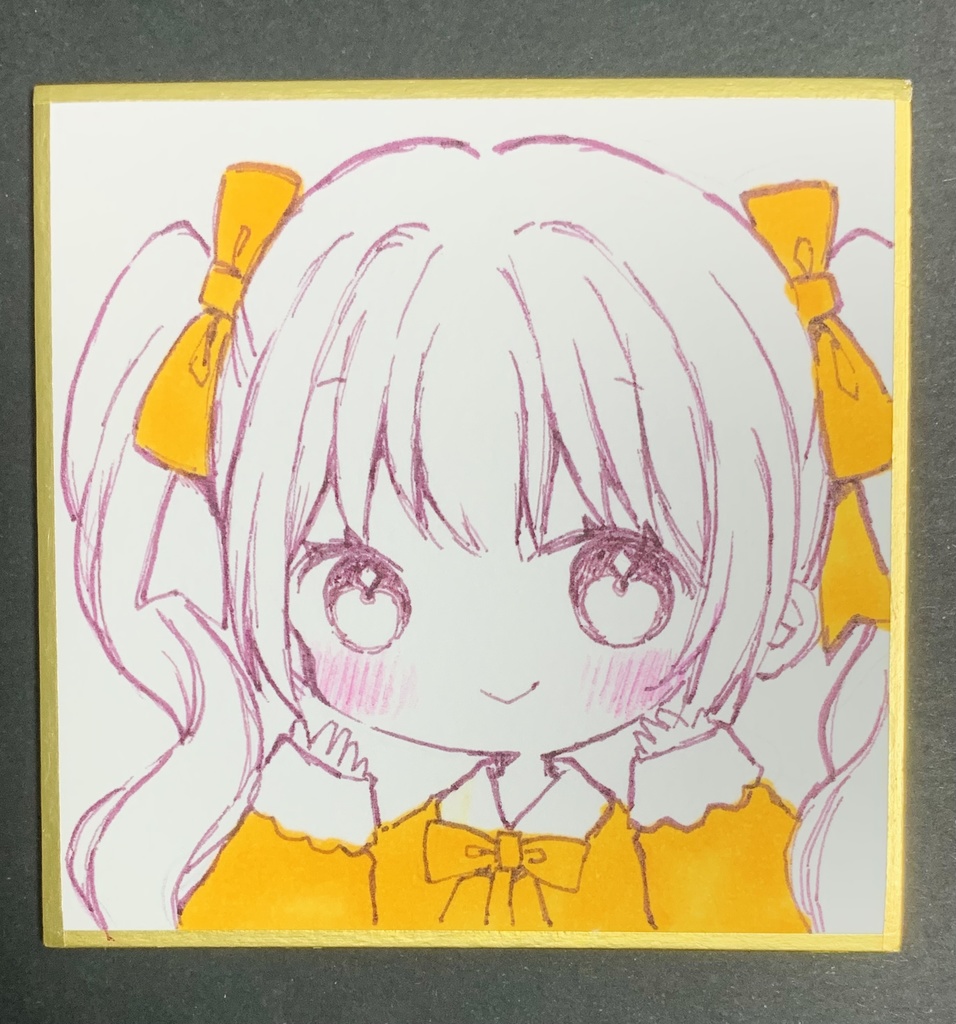 養老イラスト展直筆イラスト（豆色紙）