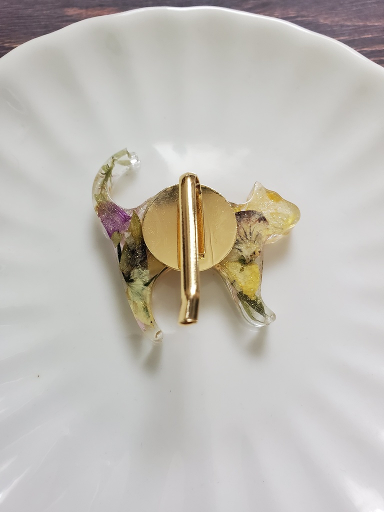 【創作】煌めくパンジーのねこヘアゴム