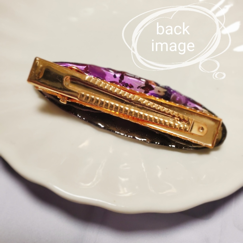 アラベスク柄 バラのヘアクリップ②