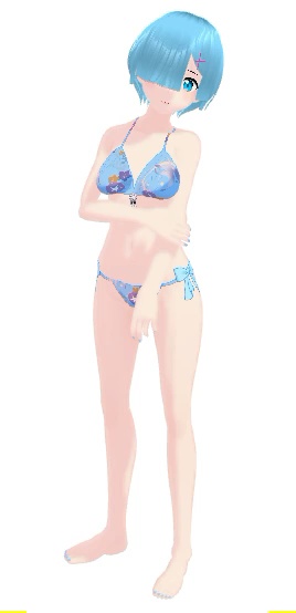 レム(リゼロ)_金魚と朝顔の水着