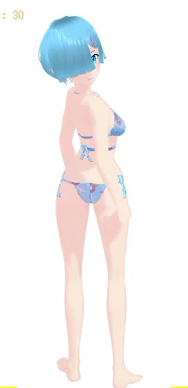 レム(リゼロ)_金魚と朝顔の水着